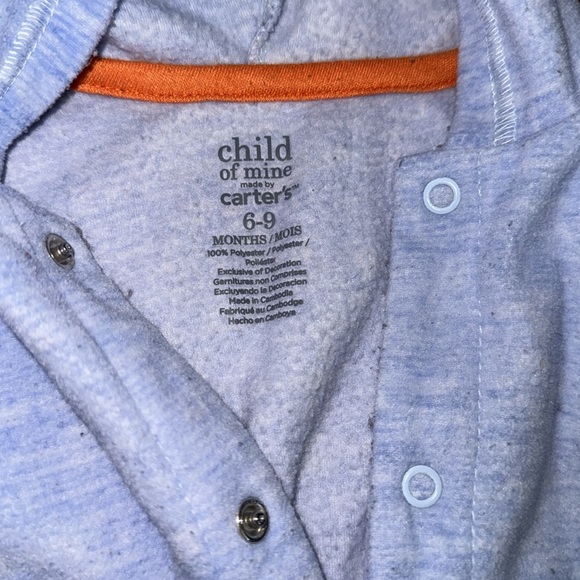 Baby Boys warm hooded Romper Blue Snap/Button 6-9 Months - Picture 3 of 3